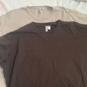 Tan and brown shirts from h&m